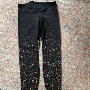 Size 12 Lululemon Leggings With Gold Metallic Pattern
